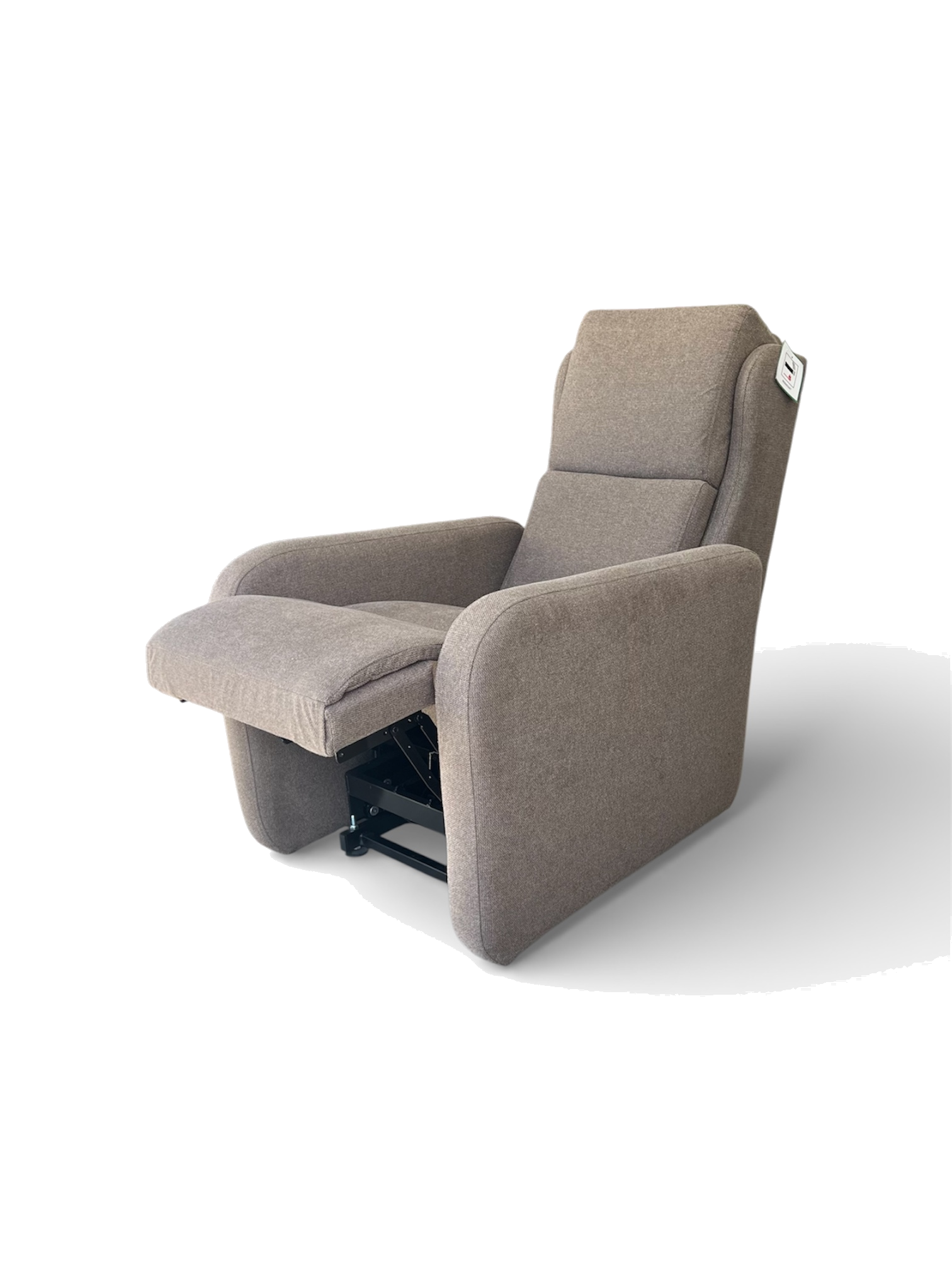 The Buxton chair with the leg lift elevated